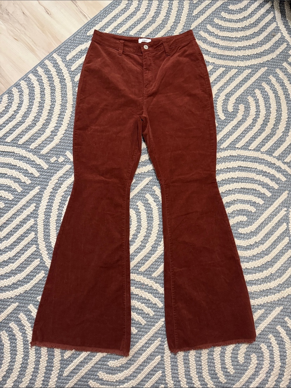 YMI Chloe Rust Corduroy Extreme Flare Bell Bottom Pants Size 13/31